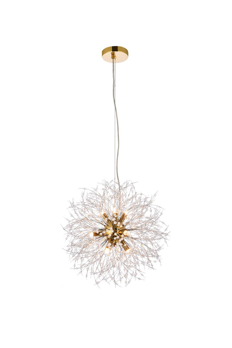 Elegant Lighting - 3507D18G - Nine Light Pendant - Solace - Gold