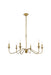 Elegant Lighting - LD5006D36BR - Six Lights Chandelier - Rohan - Brass