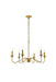 Elegant Lighting - LD5056D30BR - Six Light Chandelier - Rohan - Brass