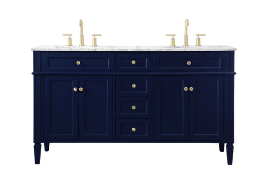 Elegant Lighting - VF12560DBL - Double Bathroom Vanity - Williams - Blue