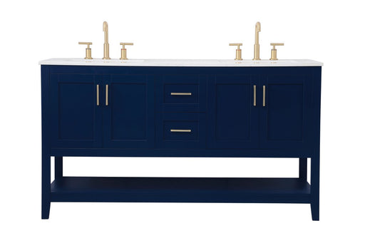 Elegant Lighting - VF16060DBL - Double Bathroom Vanity - Aubrey - Blue