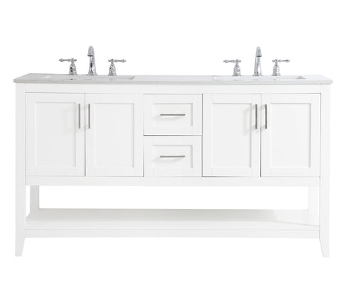 Elegant Lighting - VF16060DWH - Double Bathroom Vanity - Aubrey - White