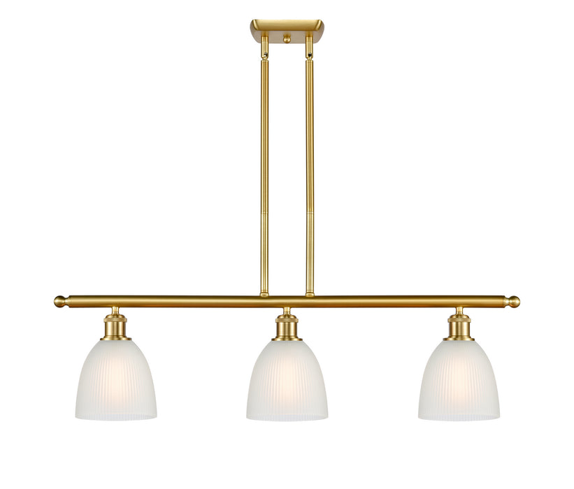 Innovations - 516-3I-SG-G381 - Three Light Island Pendant - Ballston - Satin Gold