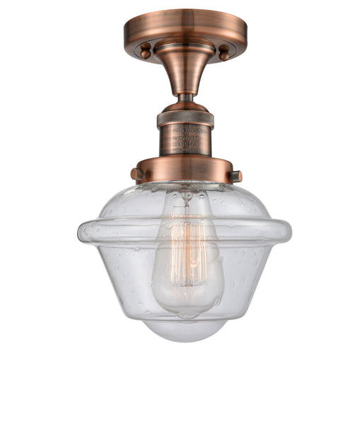 Innovations - 517-1CH-AC-G534 - One Light Semi-Flush Mount - Franklin Restoration - Antique Copper