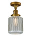 Innovations - 517-1CH-BB-G262 - One Light Semi-Flush Mount - Franklin Restoration - Brushed Brass