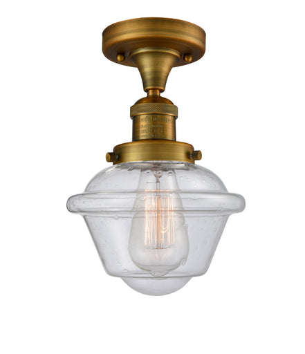 Franklin Restoration One Light Semi-Flush Mount Brushed Brass