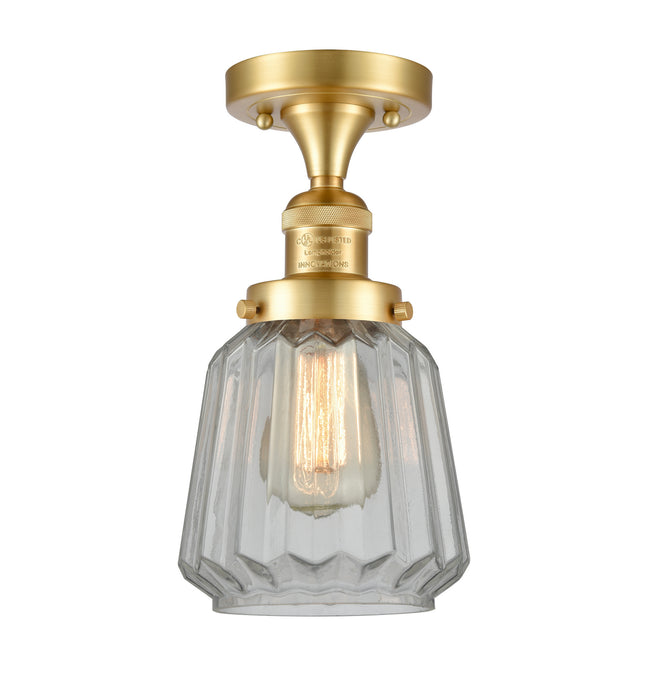Innovations - 517-1CH-SG-G142 - One Light Semi-Flush Mount - Franklin Restoration - Satin Gold