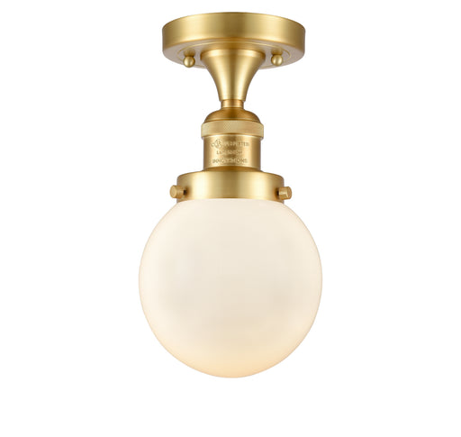 Franklin Restoration One Light Semi-Flush Mount Satin Gold