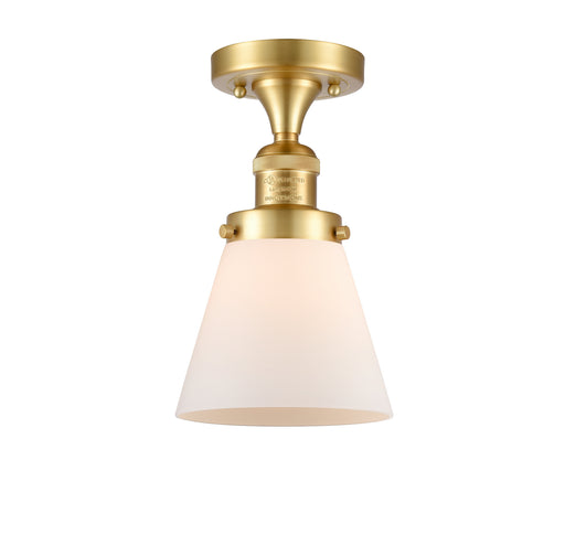 Franklin Restoration One Light Semi-Flush Mount Satin Gold