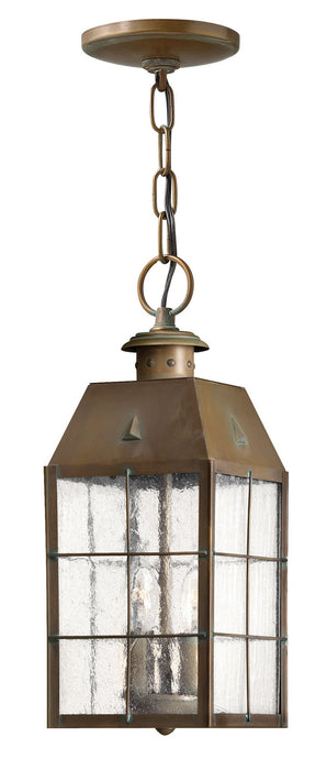 Hinkley - 2372AS - Two Light Hanging Lantern - Nantucket - Aged Brass