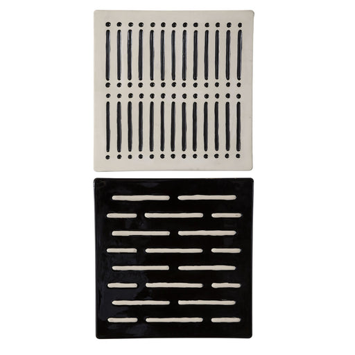 Uttermost - 04278 - Wall Decor, S/2 - Domino Effect - Matte Ivory And Gloss Black