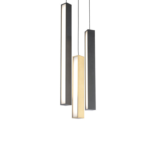 Modern Forms - PD-64803R-BK/AB-BK - LED Chandelier - Chaos - Black & Aged Brass & Black