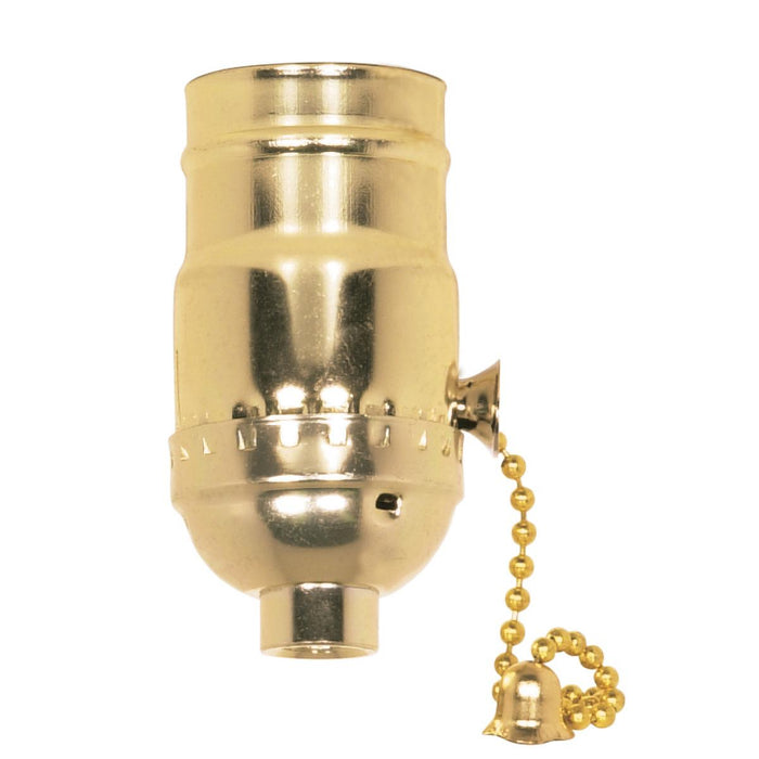 Satco - 80-1006 - On-Off Pull Chain Socket - Brite Gilt