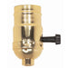 Satco - 80-1012 - On-Off Turn Knob Socket With Removable Knob - Brite Gilt