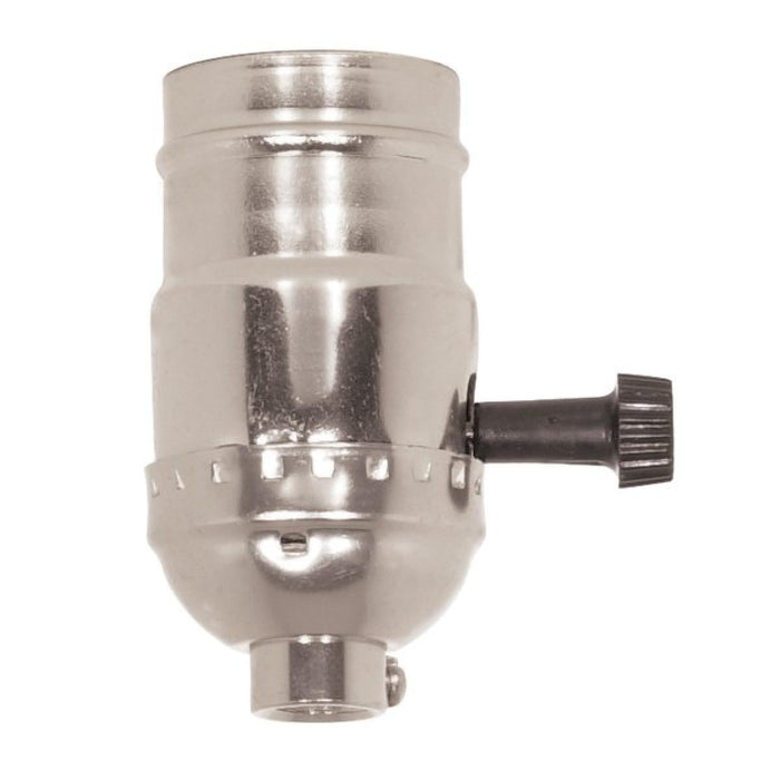 Satco - 80-1017 - Hi-Low Turn Knob Socket For Standard A Type Household Bulb - Nickel