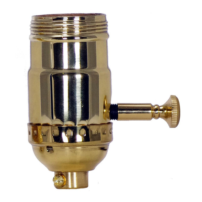 Satco - 80-1030 - On-Off Turn Knob Socket With Removable Knob - Polished Brass