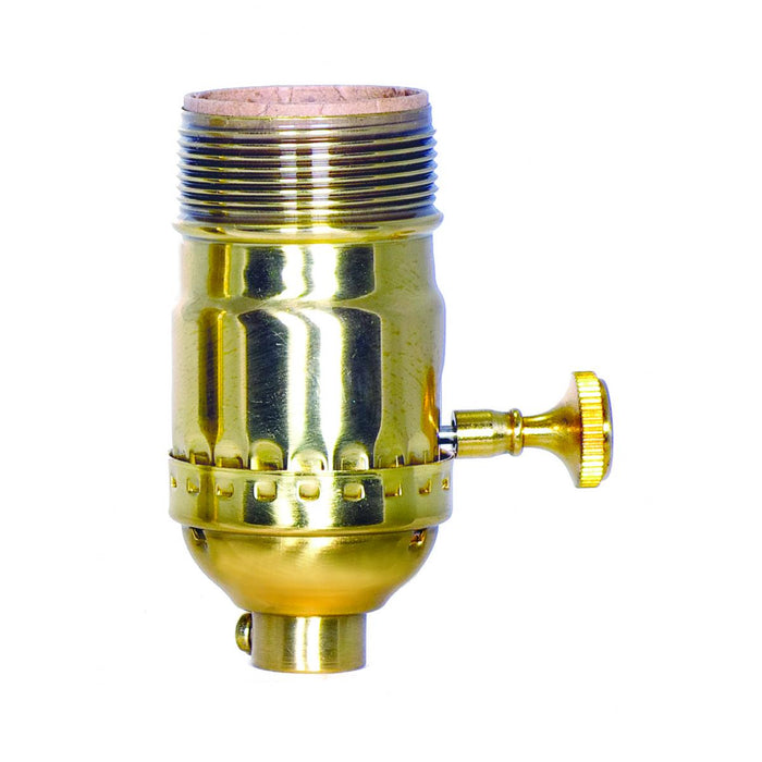 Satco - 80-1040 - On-Off Turn Knob Socket With Removable Knob - Polished Brass