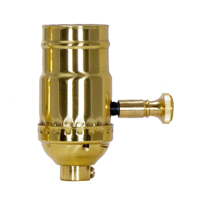 Satco - 80-1042 - Full Range Turn Knob Dimmer Socket - Polished Brass