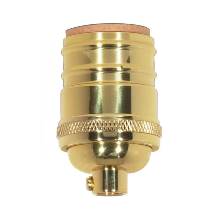 Satco - 80-1054 - Short Keyless Socket - Polished Brass