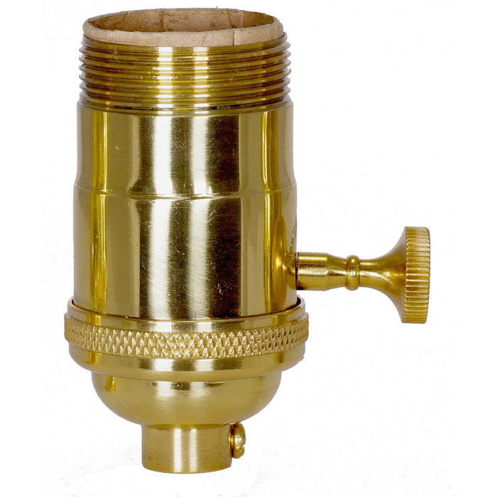 Satco - 80-1060 - On-Off Turn Knob Socket - Polished Brass