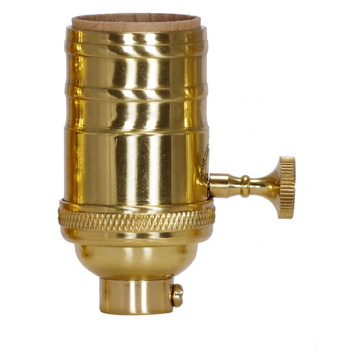 Satco - 80-1062 - On-Off Turn Knob Socket - Polished Brass