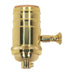 Satco - 80-1064 - Full Range Turn Knob Dimmer Socket With Removable Knob - Polished Brass