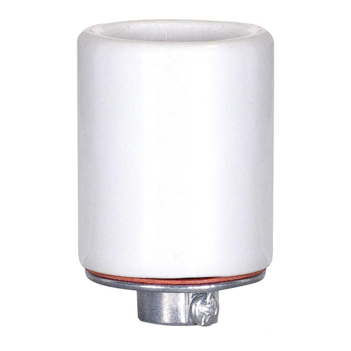 Satco - 80-1078 - Keyless Porcelain Socket With Metal 1/4 Ips Cap - Glazed