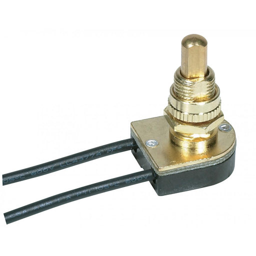 Satco - 80-1126 - On-Off Metal Push Switch - Brass Plated