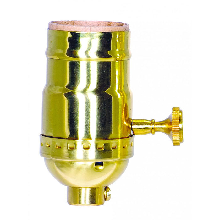 Satco - 80-1179 - On-Off Turn Knob Socket W/Removable Knob - Polished Brass