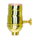 Satco - 80-1179 - On-Off Turn Knob Socket W/Removable Knob - Polished Brass