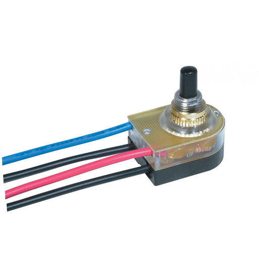 Satco - 80-1355 - On-Off Lighted Push Switch - Brass Plated