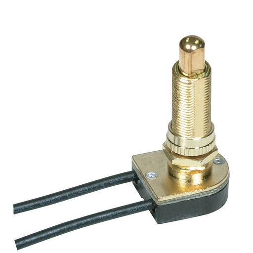 Satco - 80-1367 - On-Off Metal Push Switch - Brass Plated
