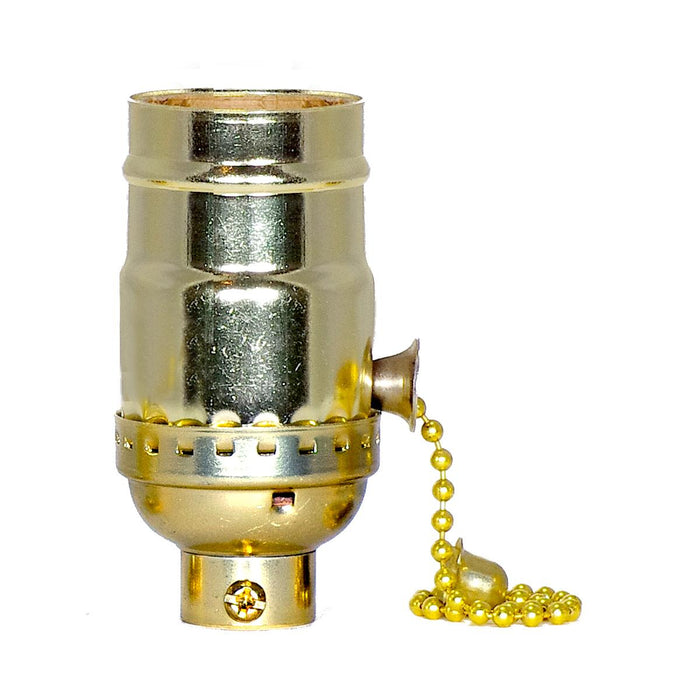 Satco - 80-2186 - On-Off Pull Chain Socket - Brite Gilt