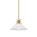 Hudson Valley - 2613-AGB/WH - One Light Pendant - Syosset - Aged Brass/Soft Off White