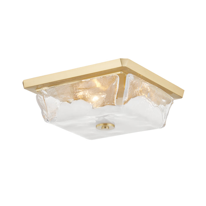 Hudson Valley - 4710-AGB - Three Light Flush Mount - Hines - Aged Brass