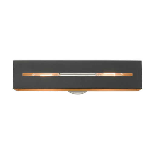Livex Lighting - 16682-14 - Two Light Vanity - Soma - Textured Black with Brushed Nickel