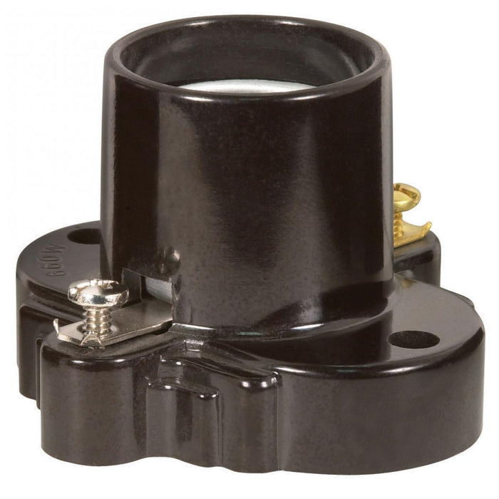 Satco - 90-1113 - Receptacle Wih Mounting Holes - Brown