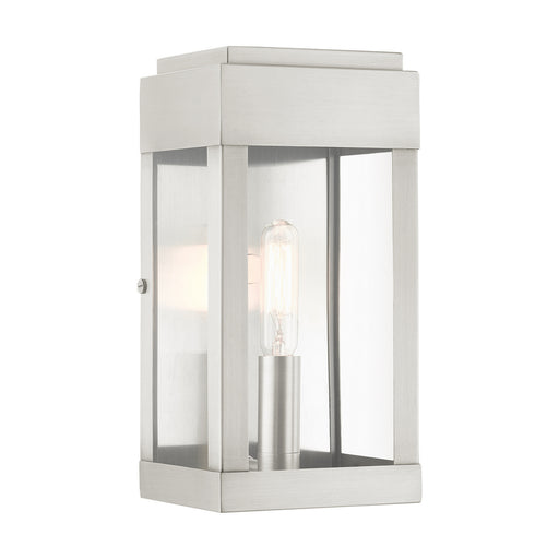 Livex Lighting - 21231-91 - One Light Outdoor Wall Lantern - York - Brushed Nickel