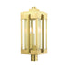 Livex Lighting - 27717-08 - Three Light Outdoor Post Top Lantern - Lexington - Natural Brass