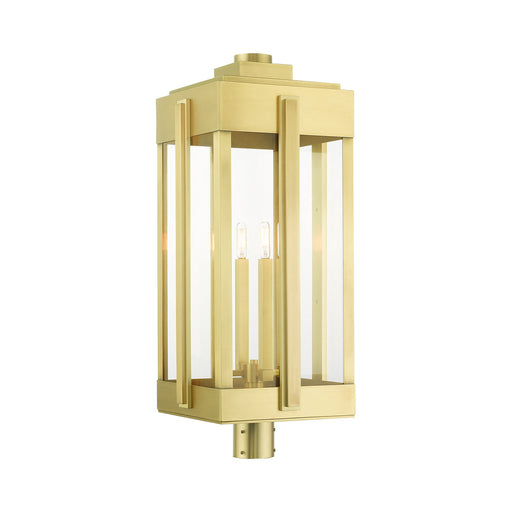 Livex Lighting - 27719-08 - Four Light Outdoor Post Top Lantern - Lexington - Natural Brass