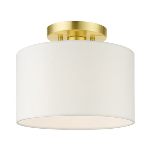 Livex Lighting - 41095-12 - One Light Semi Flush Mount - Meridian - Satin Brass