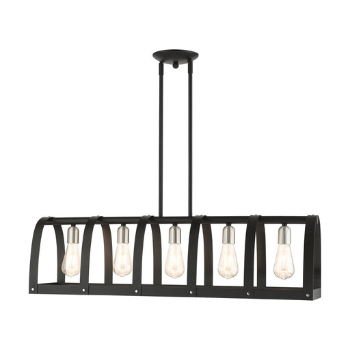 Livex Lighting - 49649-14 - Five Light Linear Chandelier - Stoneridge - Textured Black