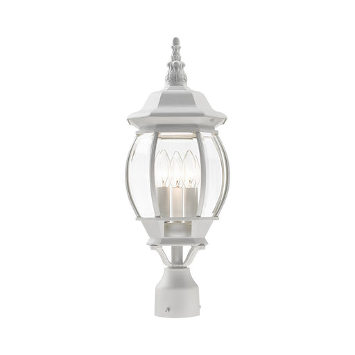 Livex Lighting - 7526-13 - Three Light Outdoor Post Top Lantern - Frontenac - Textured White