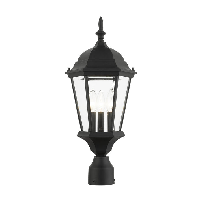 Livex Lighting - 7563-14 - Three Light Outdoor Post Top Lantern - Hamilton - Textured Black