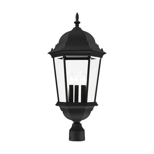 Livex Lighting - 7568-14 - Three Light Outdoor Post Top Lantern - Hamilton - Textured Black