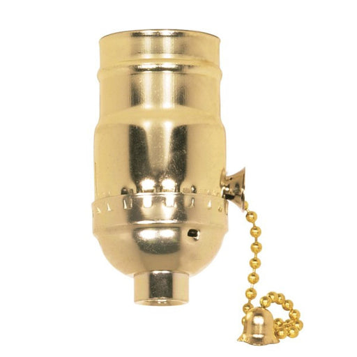 Satco - 90-411 - On-Off Pull Chain Socket - Brite Gilt