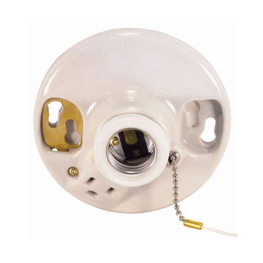 Ceiling Receptacle On-Off Pull Chain W/Grounded Convenience Outlet
