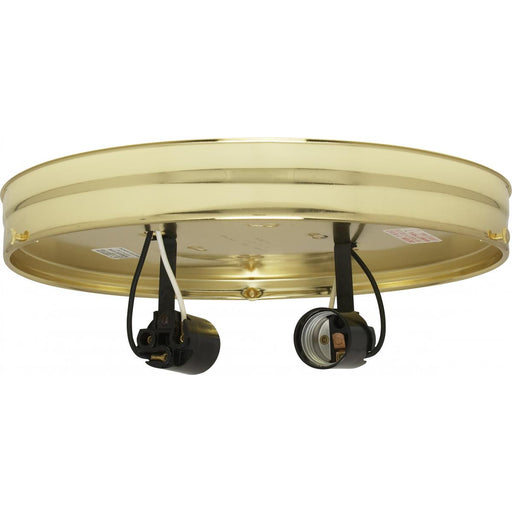Two Light Ceiling Pan Brass