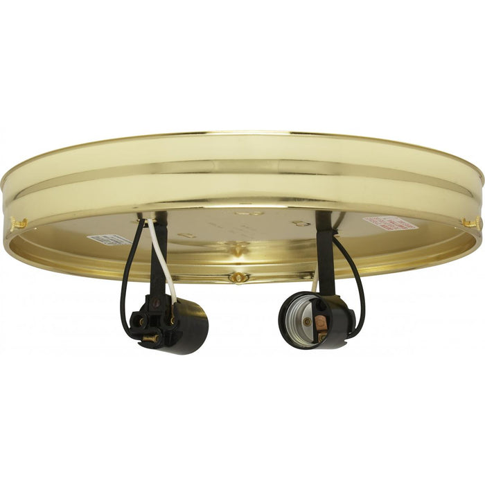 Satco - 90-766 - Two Light Ceiling Pan - Brass