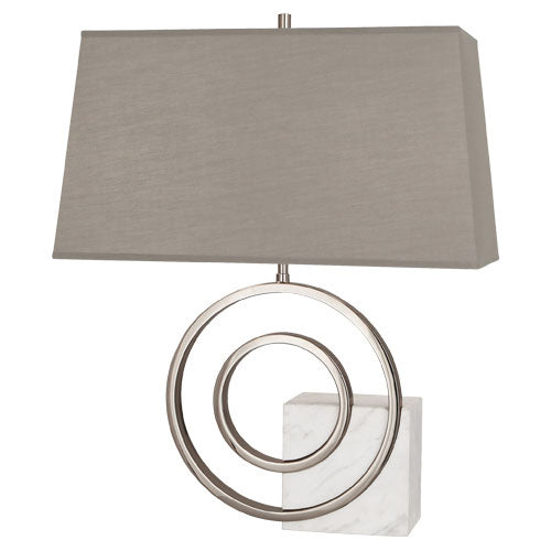 Robert Abbey - L910G - Two Light Table Lamp - Jonathan Adler Saturn - Polished Nickel w/ White Marble Accent